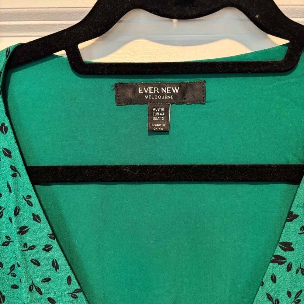Ever New Emerald Green Long Sleeve Wrap Midi Dress - Picture 2 of 12
